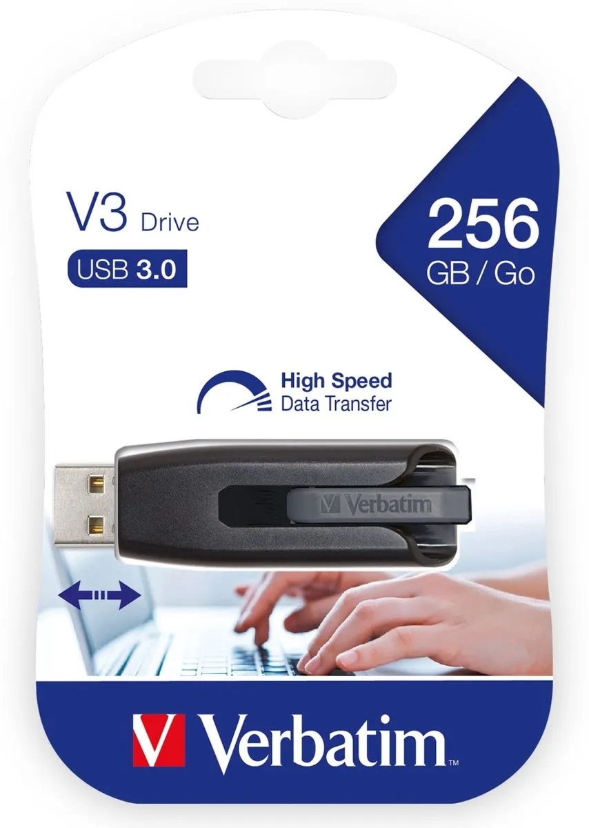 Verbatim Store'n'go V3 49168 USB-Stick 256GB - Zwart