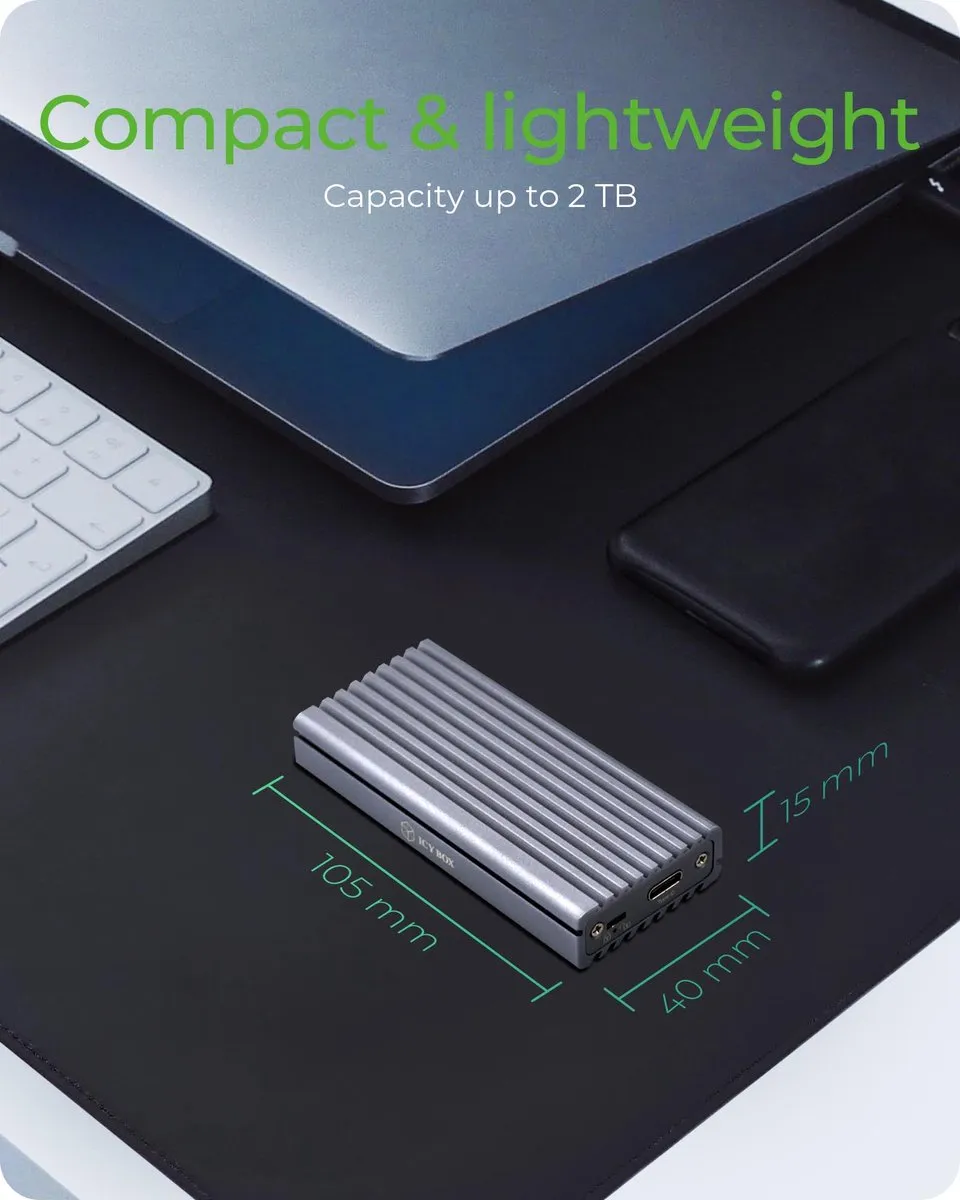 Icy Box IB-1817M-C31 M.2 NVMe SSD Behuizing - Grijs