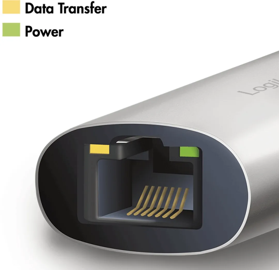 Logilink UA0456 USB-C naar RJ45 Gigabit Ethernet-adapter - Grijs