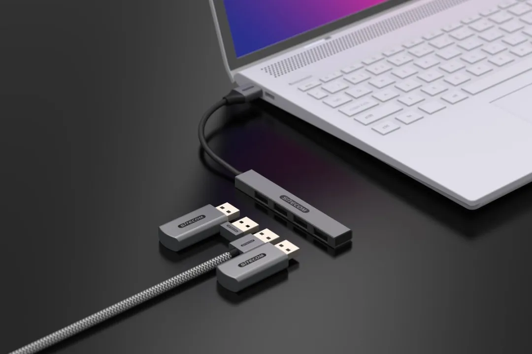 Sitecom CN-5002 USB Hub 4x USB-A - Space Gray