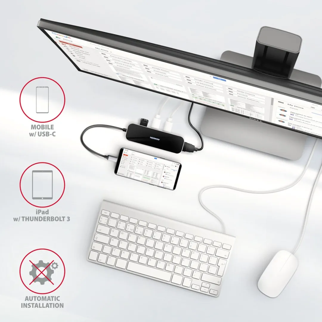 Axagon HMC-6H4A Laptopdock - USB 3.2 Gen 1 - Zwart/Grijs