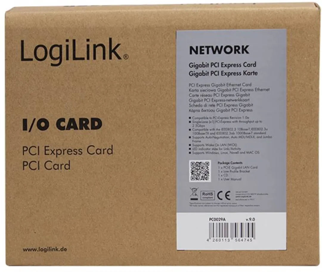 Logilink PC0029A Netwerkkaart 1 Gbit/s PCI-Express