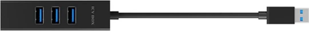 Icy Box IB-HUB1419-LAN USB 3.2 Hub 4 Poorten - Zwart - afbeelding 6 van 6