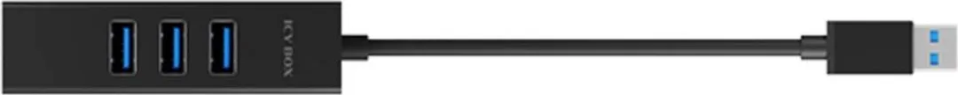 Icy Box IB-HUB1419-LAN USB 3.2 Hub 4 Poorten - Zwart