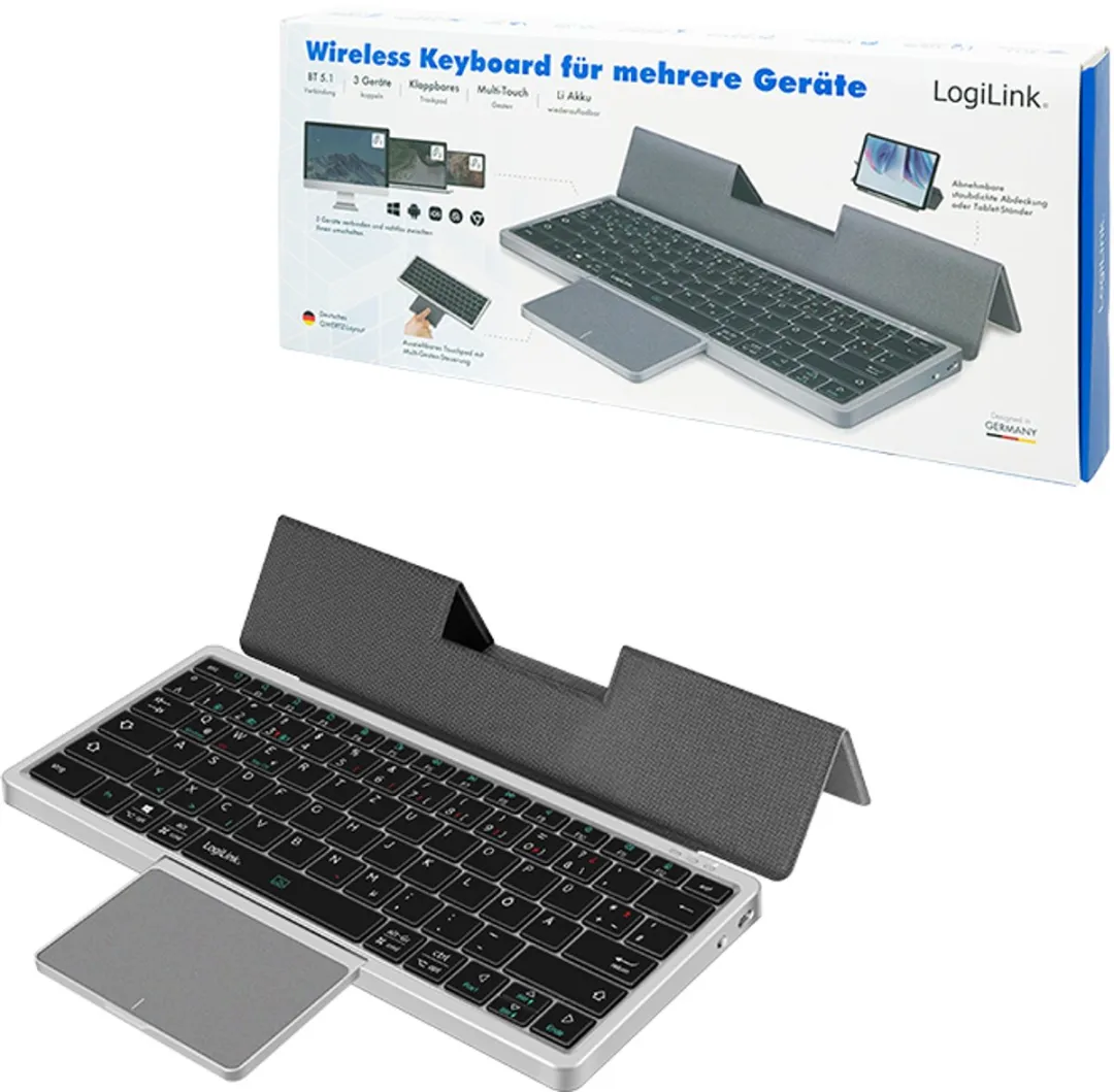 Logilink ID0214 Bluetooth Toetsenbord QWERTZ - Grijs