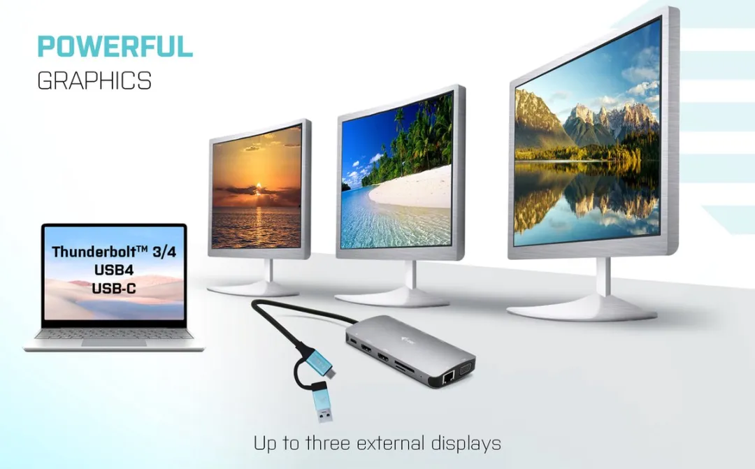 I-tec USB-C Nano Dock CANANOTDOCKPD - 2x HDMI/VGA/Ethernet/USB-A/USB-C