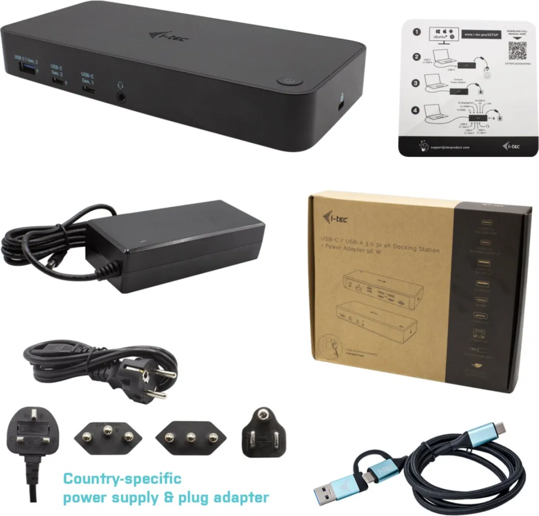 I-tec CATRIPLEDOCKPDPROIT Laptopdock - USB 3.2 Gen 1 - Zwart