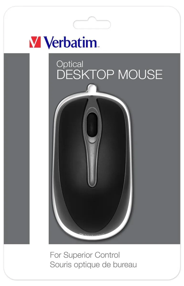 Verbatim 49019 Ambidextrous USB Muis - 1000 DPI - Zwart/Grijs