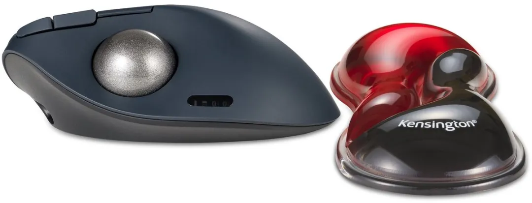 Kensington Slim Ergonomische Duo Gel Muis/Trackball K62440WW - Rood/Zwart