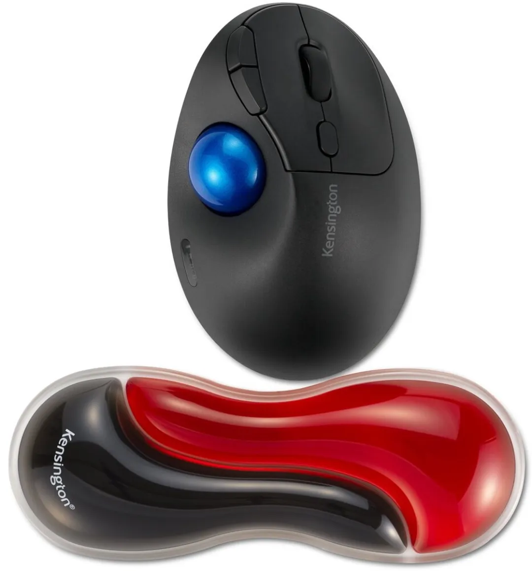 Kensington Slim Ergonomische Duo Gel Muis/Trackball K62440WW - Rood/Zwart