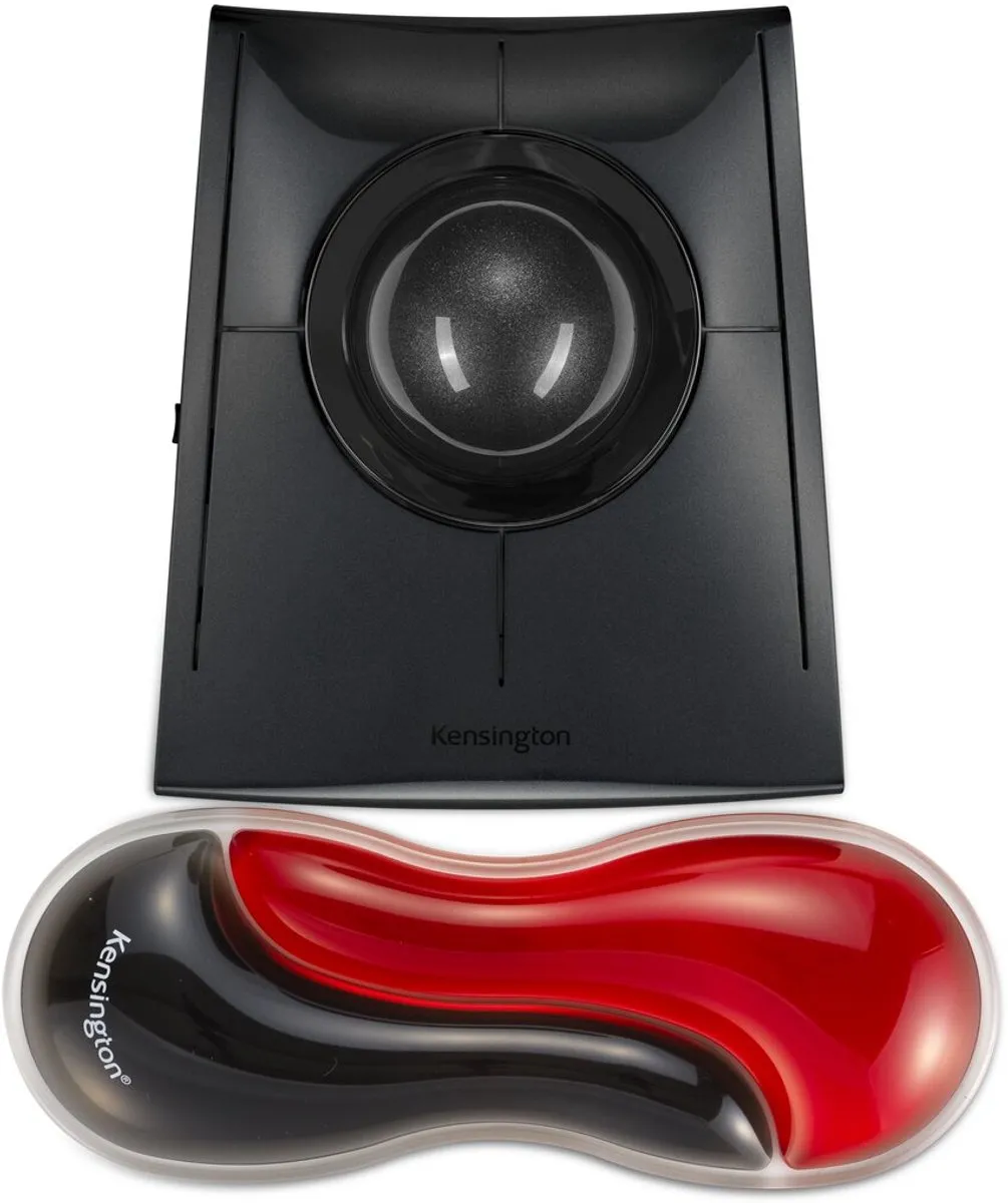 Kensington Slim Ergonomische Duo Gel Muis/Trackball K62440WW - Rood/Zwart