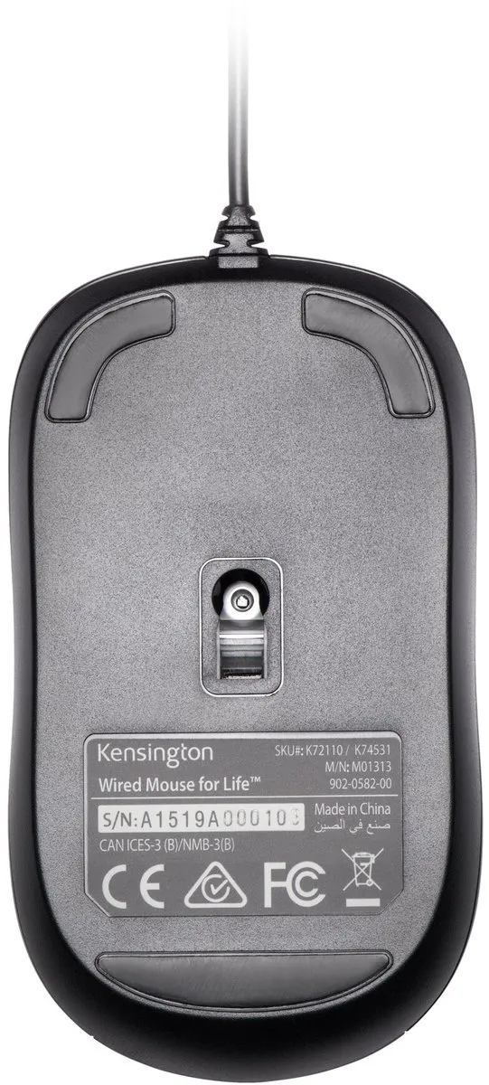 Kensington ValuMouse K72110EU USB Muis - 3 Knoppen - Zwart
