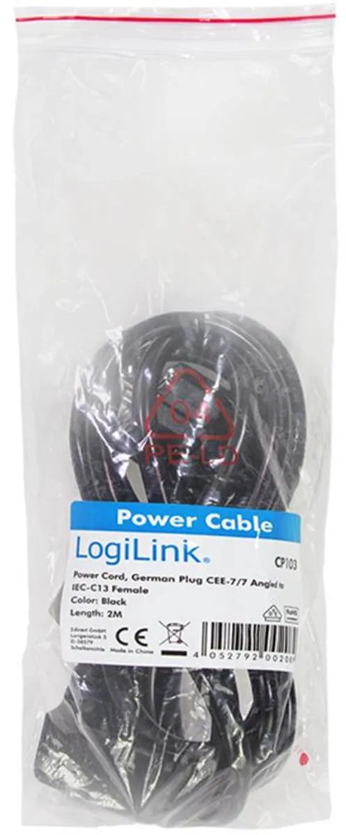 LogiLink Power Cord IEC-C13 black 2m