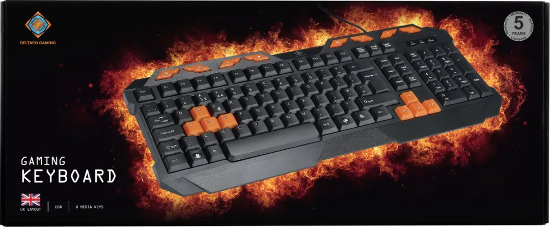 Deltaco GAM-024UK Gaming Toetsenbord - Zwart/Oranje