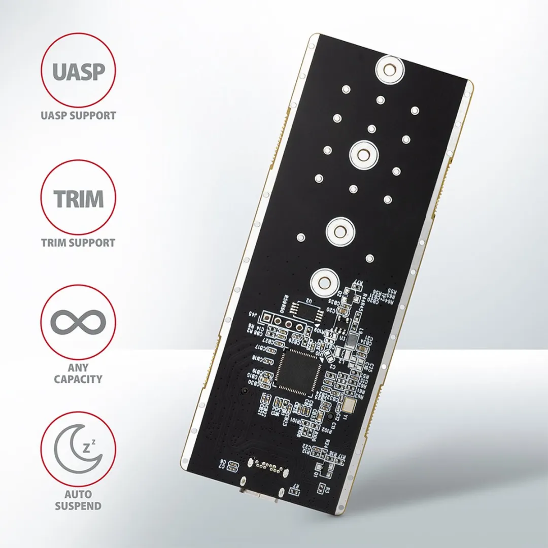 Axagon EEM2-GTR USB-C 3.2 Gen2 M.2 NVMe SSD Box - Zwart
