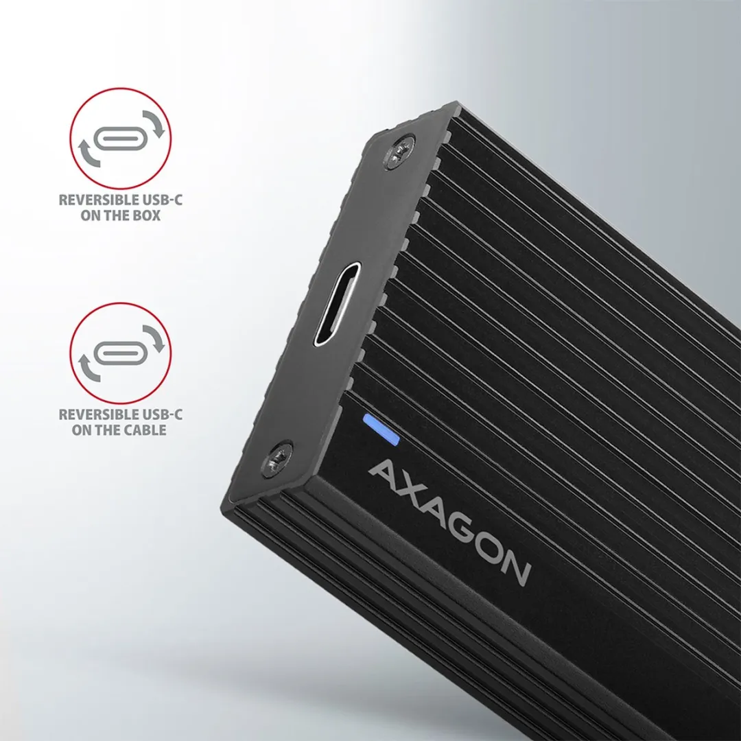 Axagon EEM2-GTR USB-C 3.2 Gen2 M.2 NVMe SSD Box - Zwart