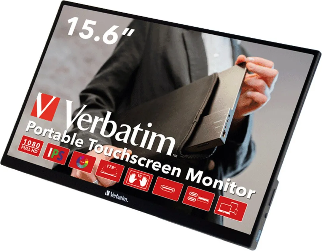 Verbatim PMT-15 Touchscreen Monitor 15,6" - IPS LCD - Zwart
