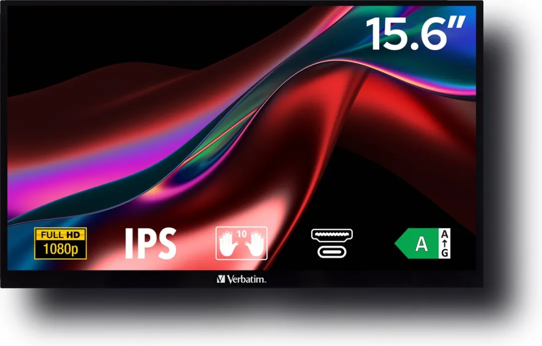 Verbatim PMT-15 Touchscreen Monitor 15,6" - IPS LCD - Zwart - afbeelding 6 van 6