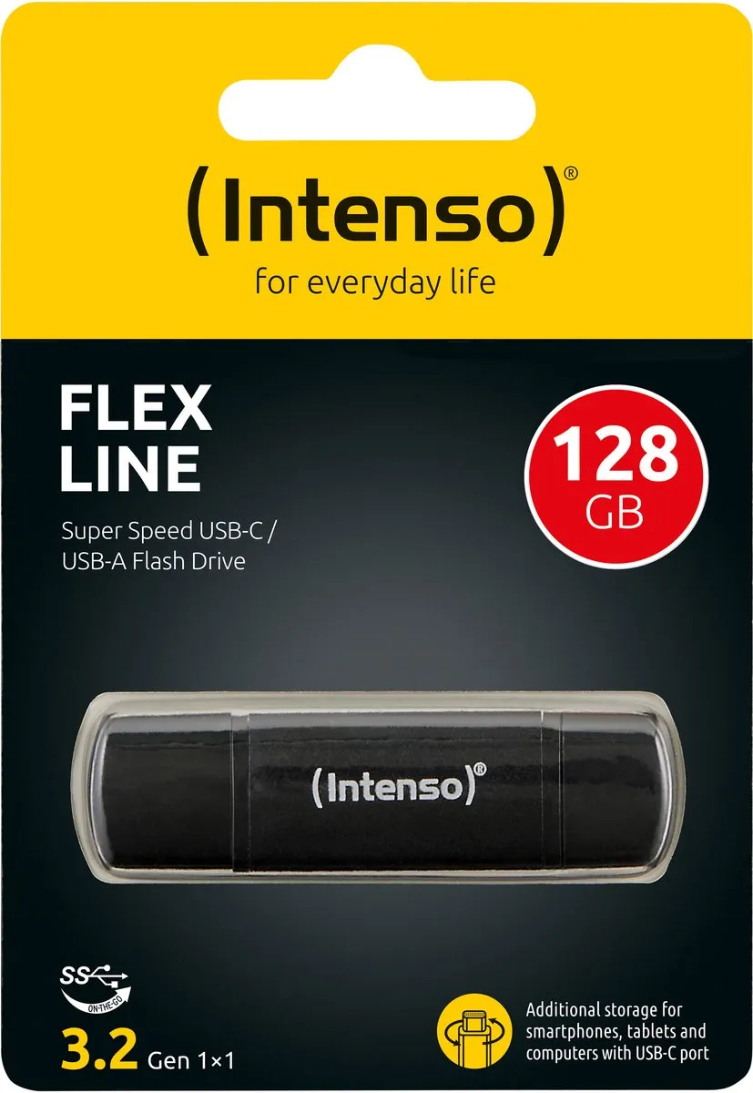 Intenso Flex Line 3544491 USB-stick 128GB - Zwart