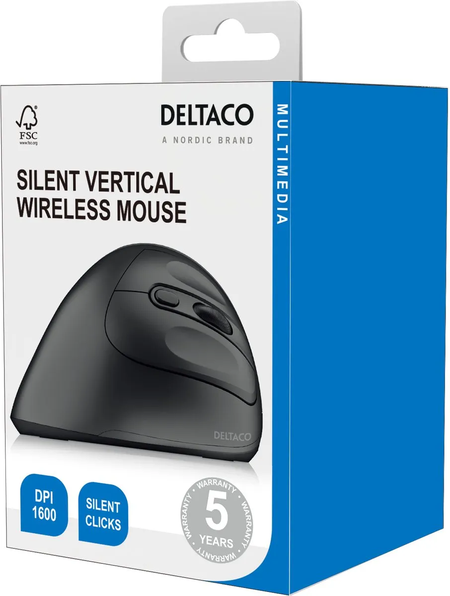 Deltaco MS-815 Muis - Rechtshandig - 1600 DPI - Zwart - afbeelding 6 van 6