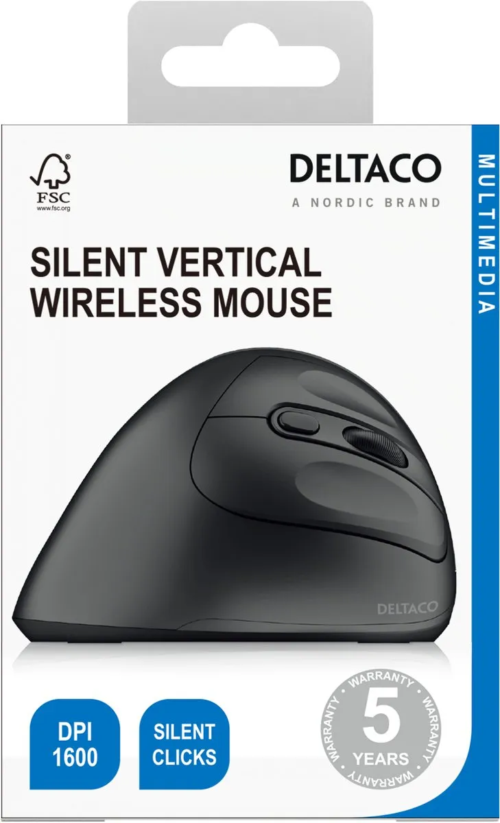 Deltaco MS-815 Muis - Rechtshandig - 1600 DPI - Zwart