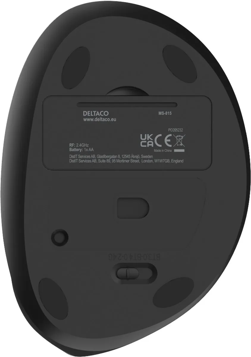 Deltaco MS-815 Muis - Rechtshandig - 1600 DPI - Zwart
