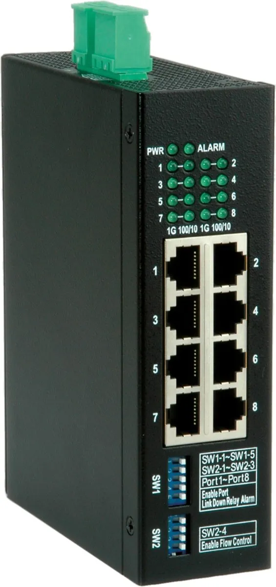 Roline Industriële Gigabit Switch 8x RJ-45