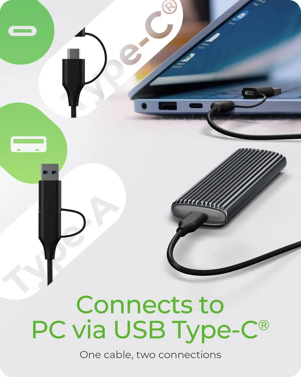 Icy Box IB-1808MCT-CU31 M.2 SSD Behuizing - USB 3.2 Gen 2 Type-C - Zwart - afbeelding 6 van 6
