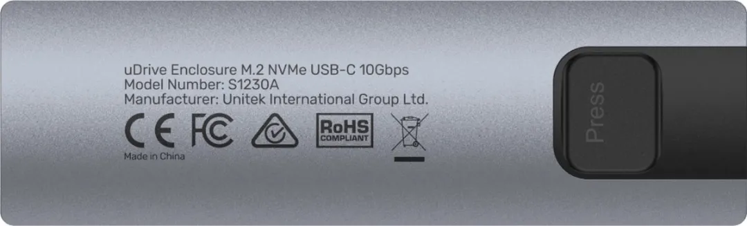 Unitek M.2 NVMe/SATA S1230A - Zilver