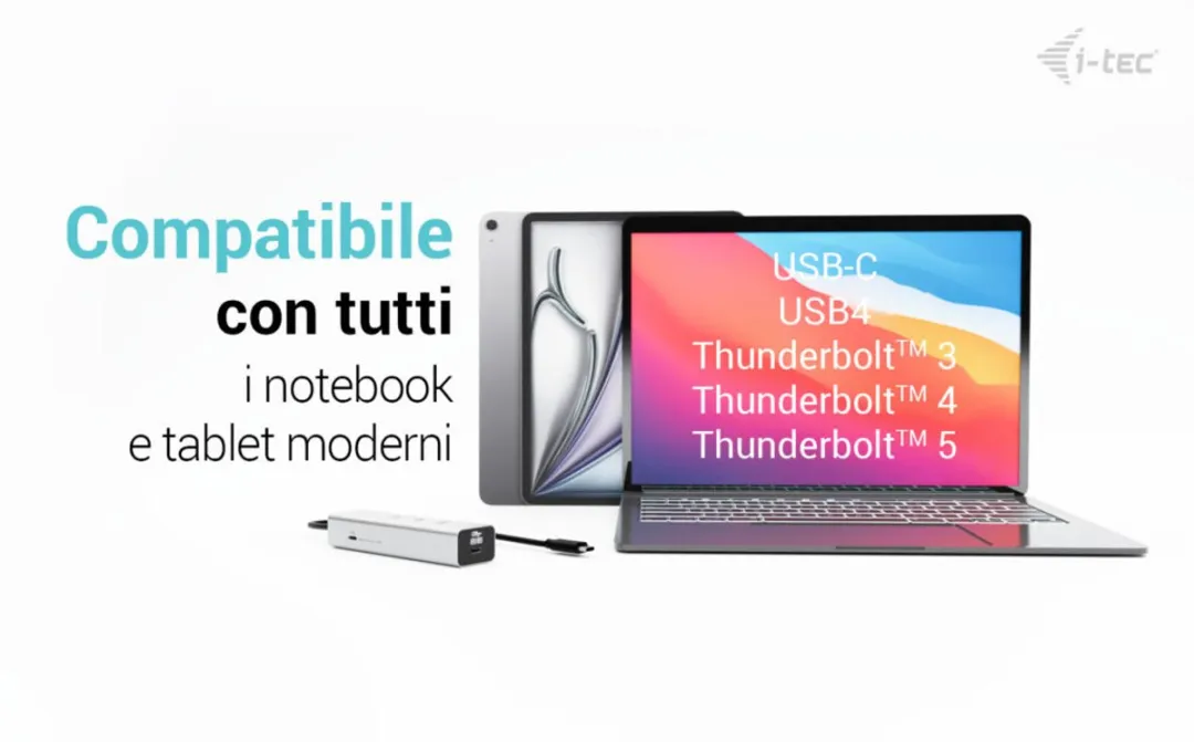 I-tec Metal USB-C Charging Hub C31HUBMETAL8KPDPRO - 5 Poorten - 8K Video - 85W