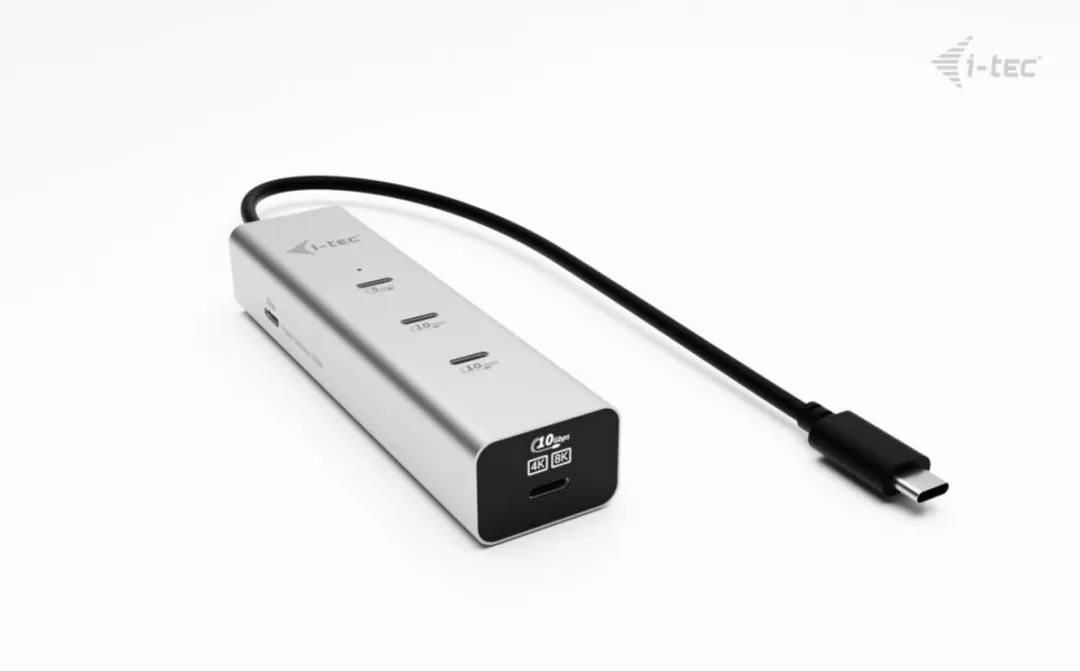 I-tec Metal USB-C Charging Hub C31HUBMETAL8KPDPRO - 5 Poorten - 8K Video - 85W