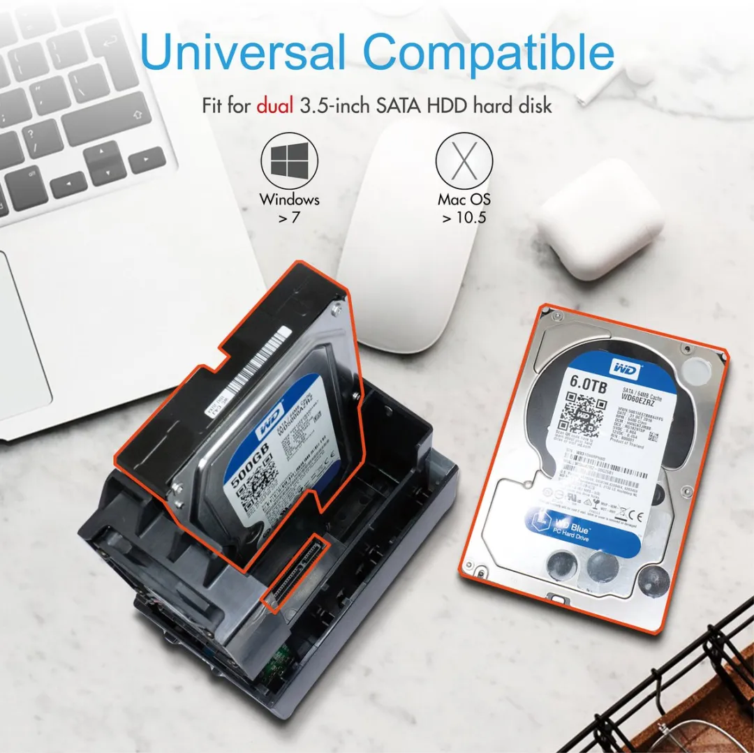 Icy Box IB-RD3621U3 HDD/SSD-behuizing 3.5" - Zwart