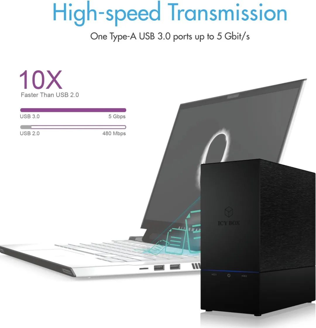 Icy Box IB-RD3621U3 HDD/SSD-behuizing 3.5" - Zwart