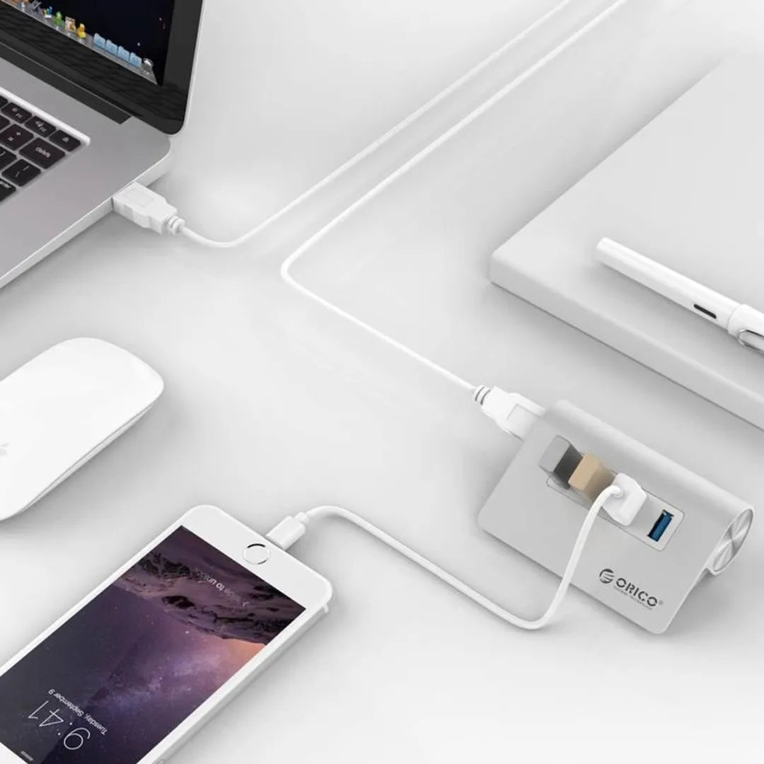 ORICO ORI-M3H4-SV USB 3.0 Hub 4 Poorten - 5Gbps - Zilver