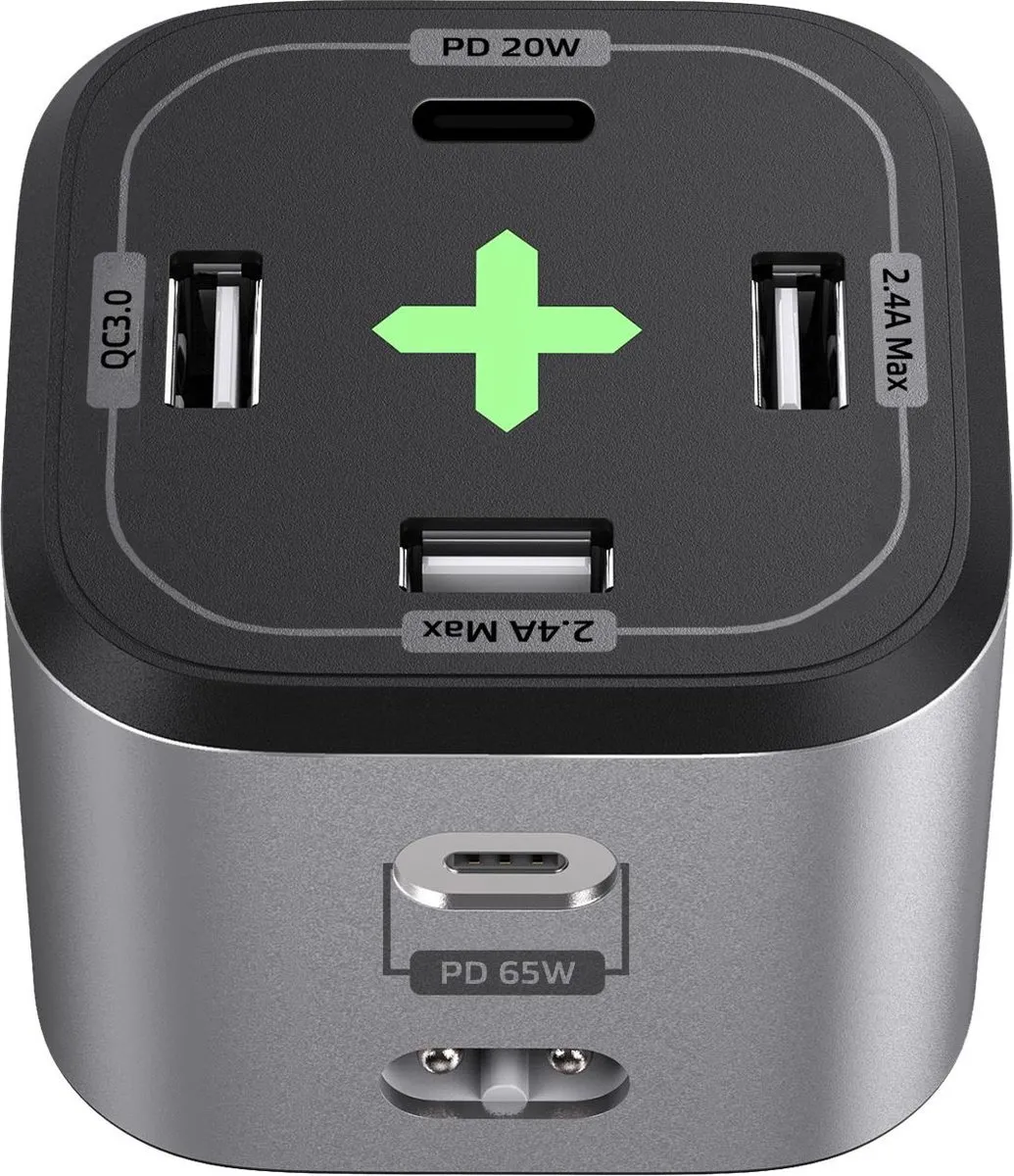 Celly PS2USBC65W Oplader 5x USB - Grijs