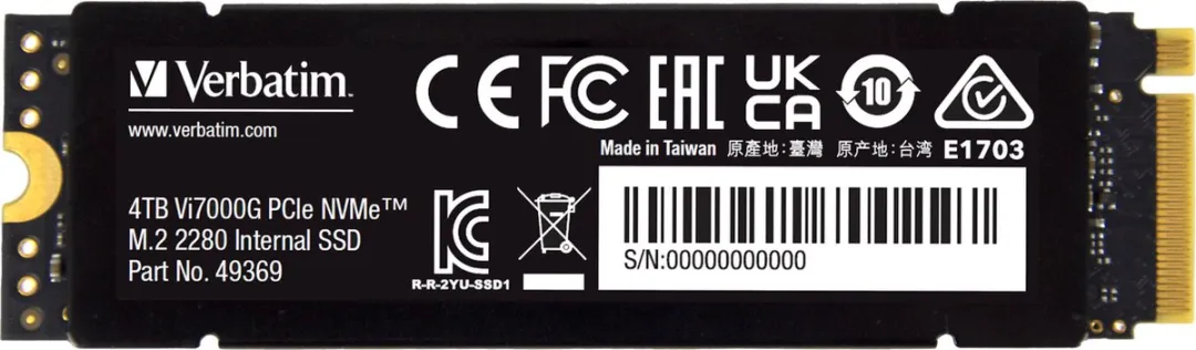 Verbatim Vi7000G 49369 M.2 SSD - 4TB - afbeelding 6 van 6