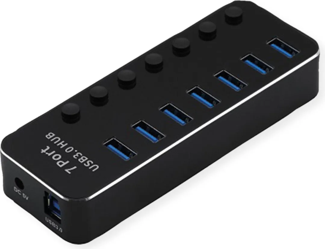 Roline USB 3.2 Gen 1 Notebook Hub 7 Poorten - Zwart - afbeelding 4 van 5