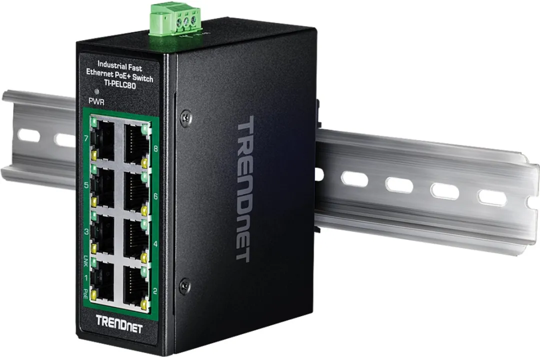 Trendnet TI-PELC80 Unmanaged Switch - Fast Ethernet - PoE - Zwart