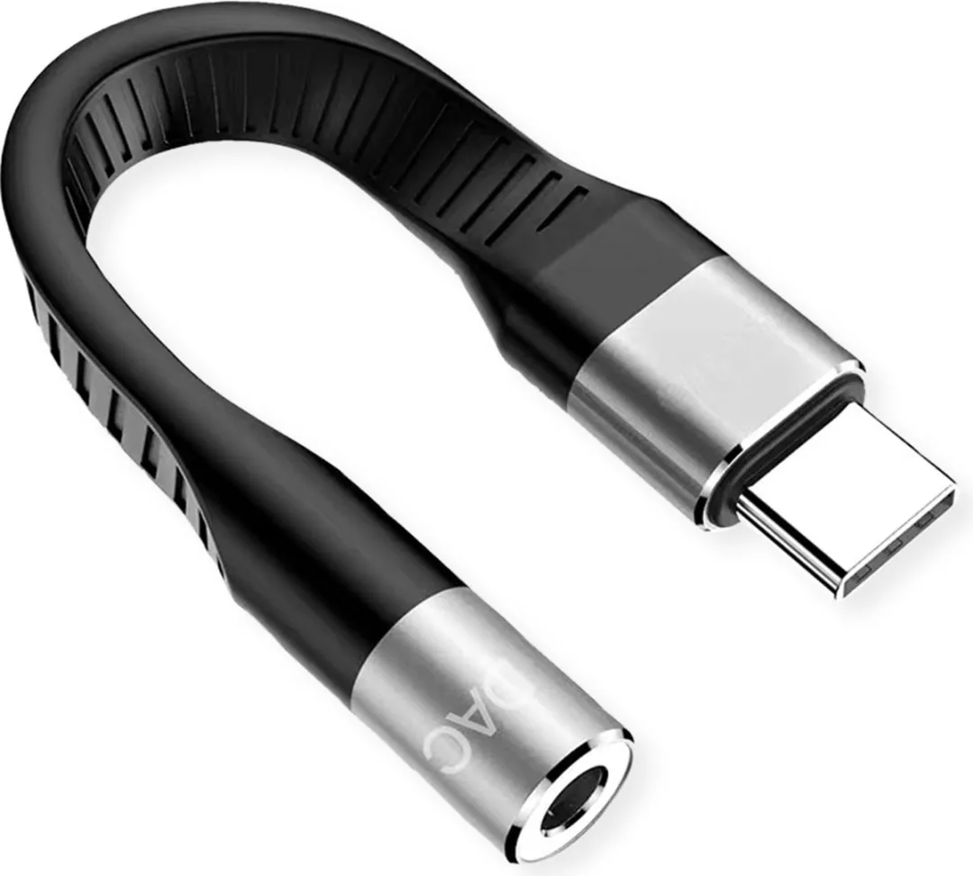 Roline USB-C naar 3,5mm Audio Adapter 0,1m - Zwart