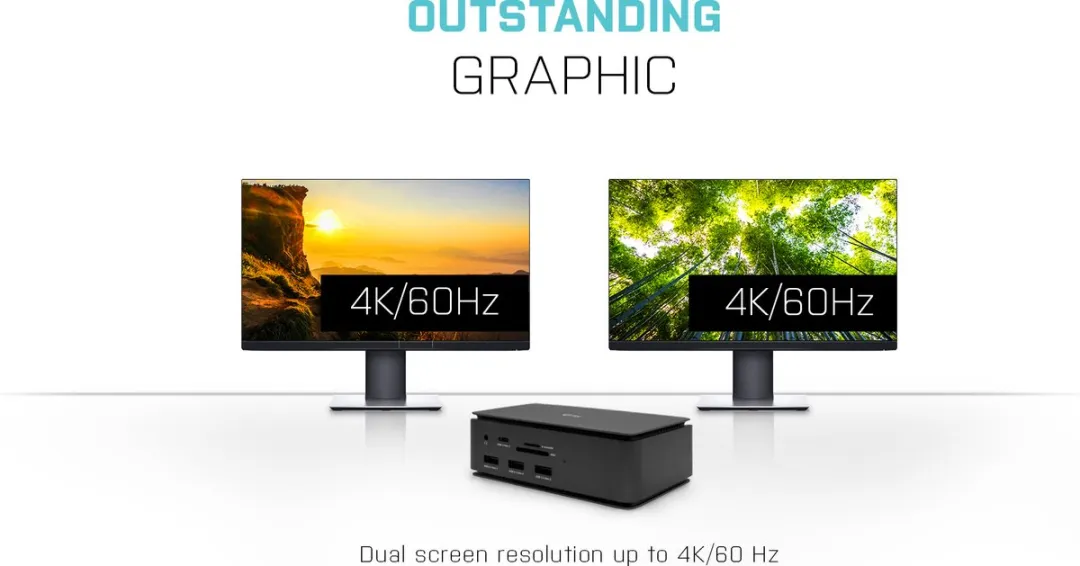 I-tec USB4DUALDOCK100W USB-C Docking Station - 4K HDMI/DP - 100W Opladen