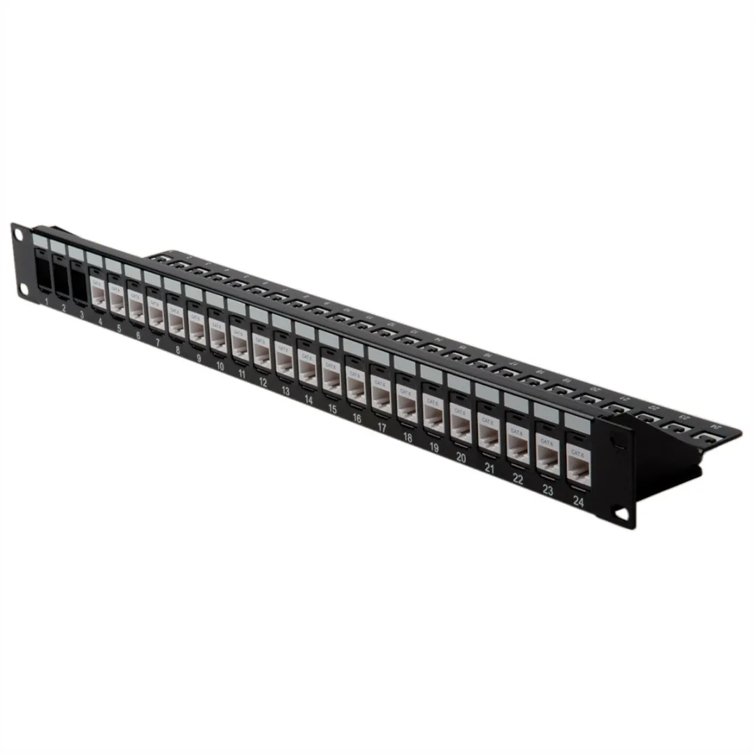 Roline 19" Keystone Patchpaneel 24P