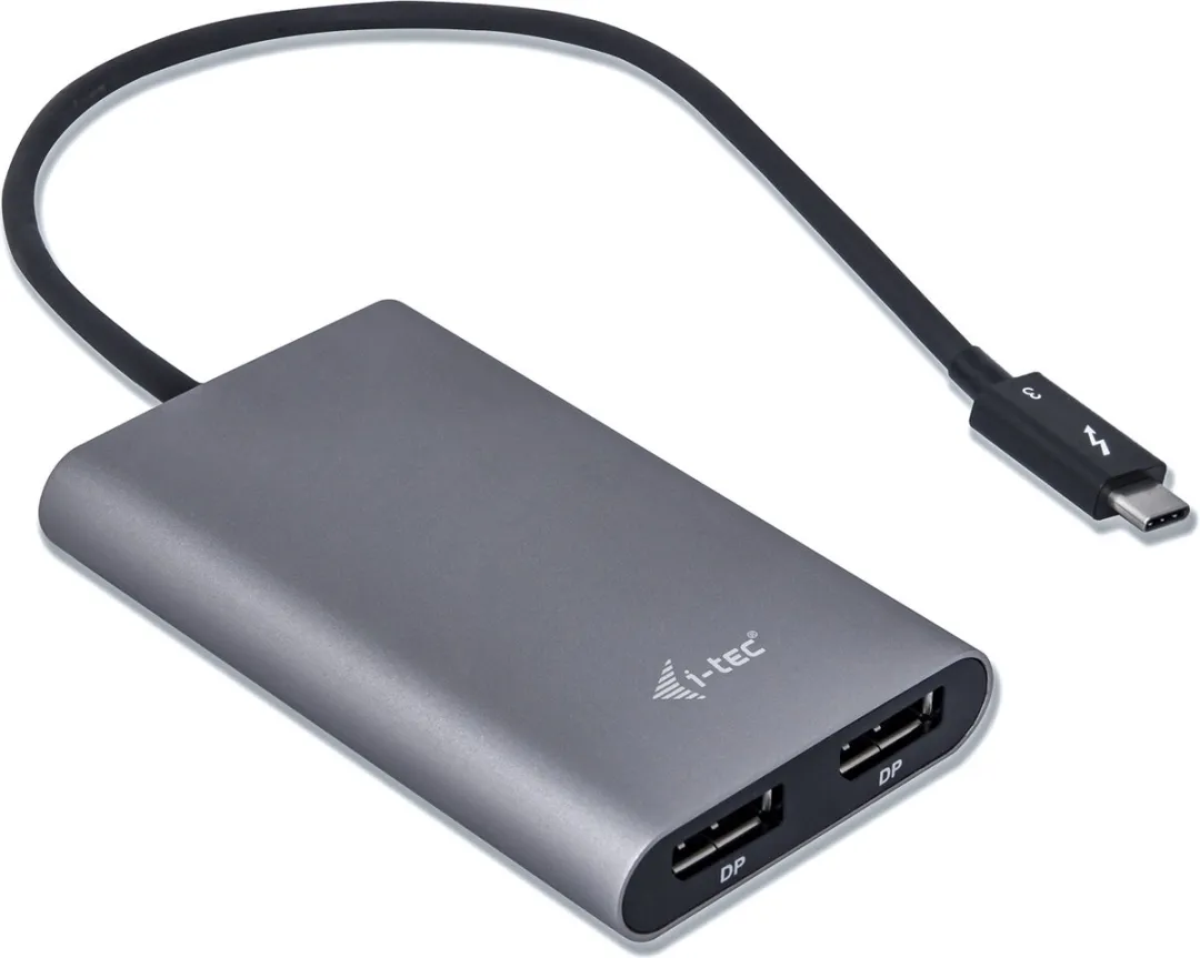 I-tec Thunderbolt 3 Dual DP Video Adapter TB3DUAL4KDP - Zwart