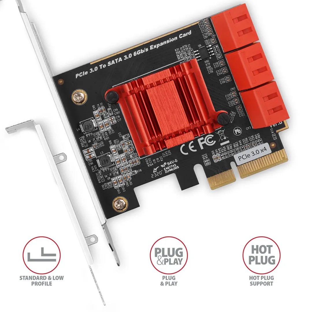 Axagon PCES-SA6 Interfacekaart Intern SATA