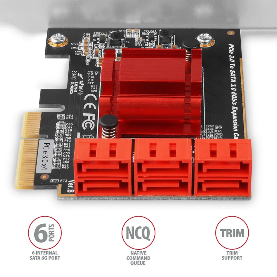 Axagon PCES-SA6 Interfacekaart Intern SATA