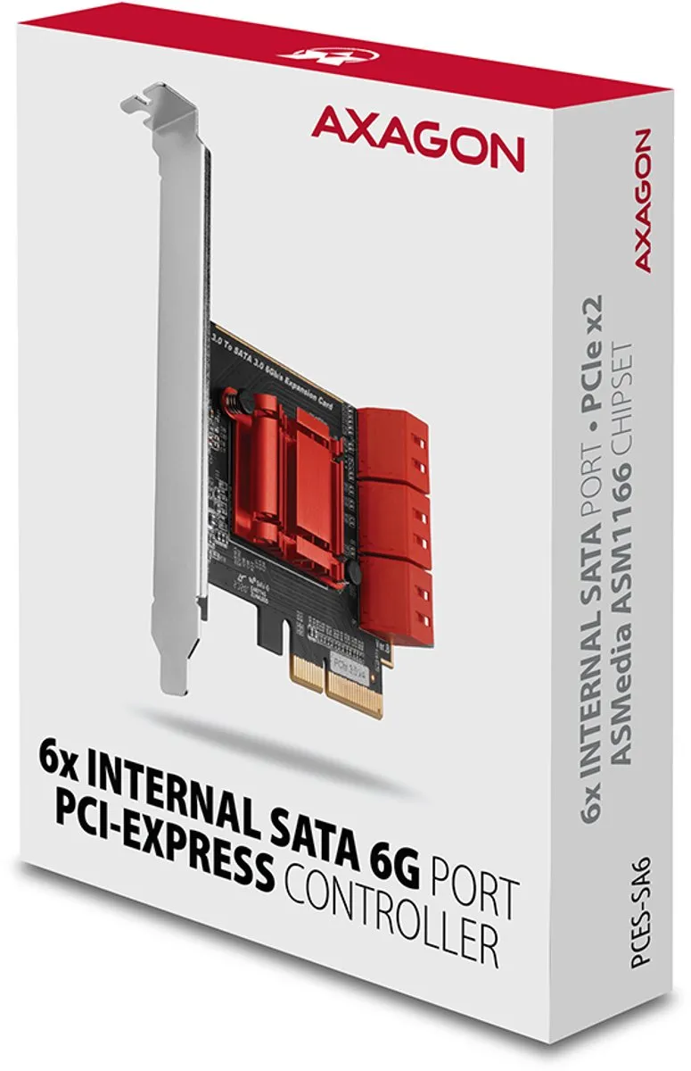 Axagon PCES-SA6 Interfacekaart Intern SATA
