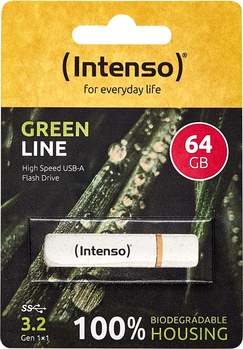 Intenso Green Line USB-stick 64GB - 3540490 - Wit - afbeelding 6 van 6