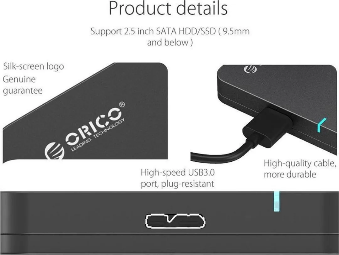 ORICO ORI-2569S3-BK USB3.0 Behuizing 2,5" - Zwart