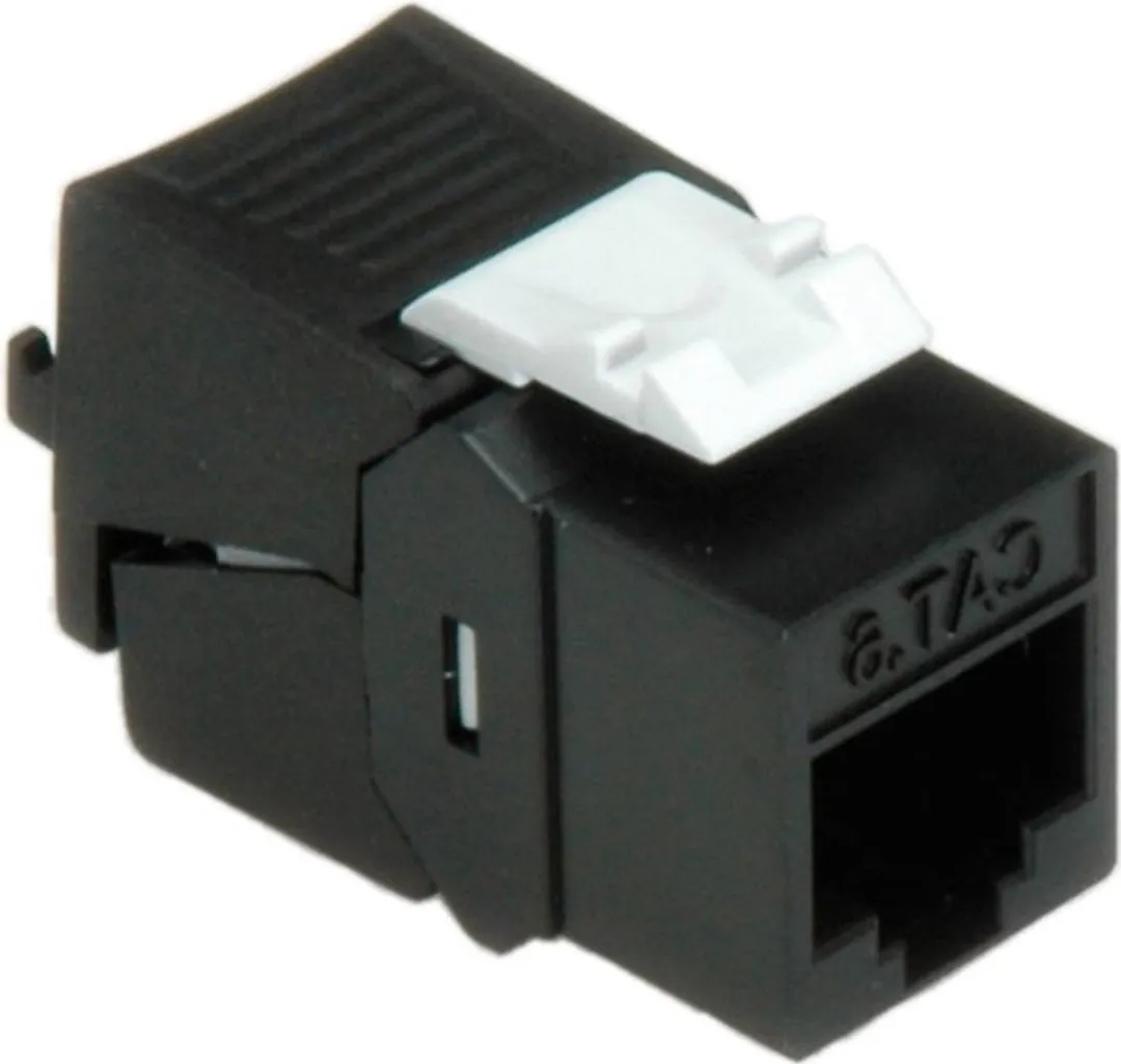 Roline Cat.6 Keystone RJ45 - gereedschapsvrij - zwart