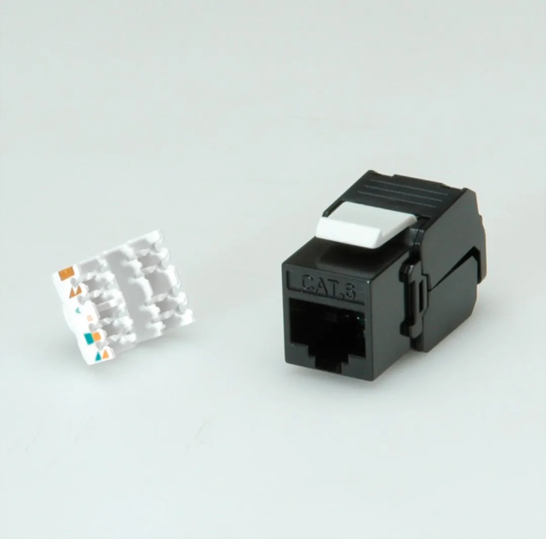 Roline Cat.6 Keystone RJ45 - gereedschapsvrij - zwart