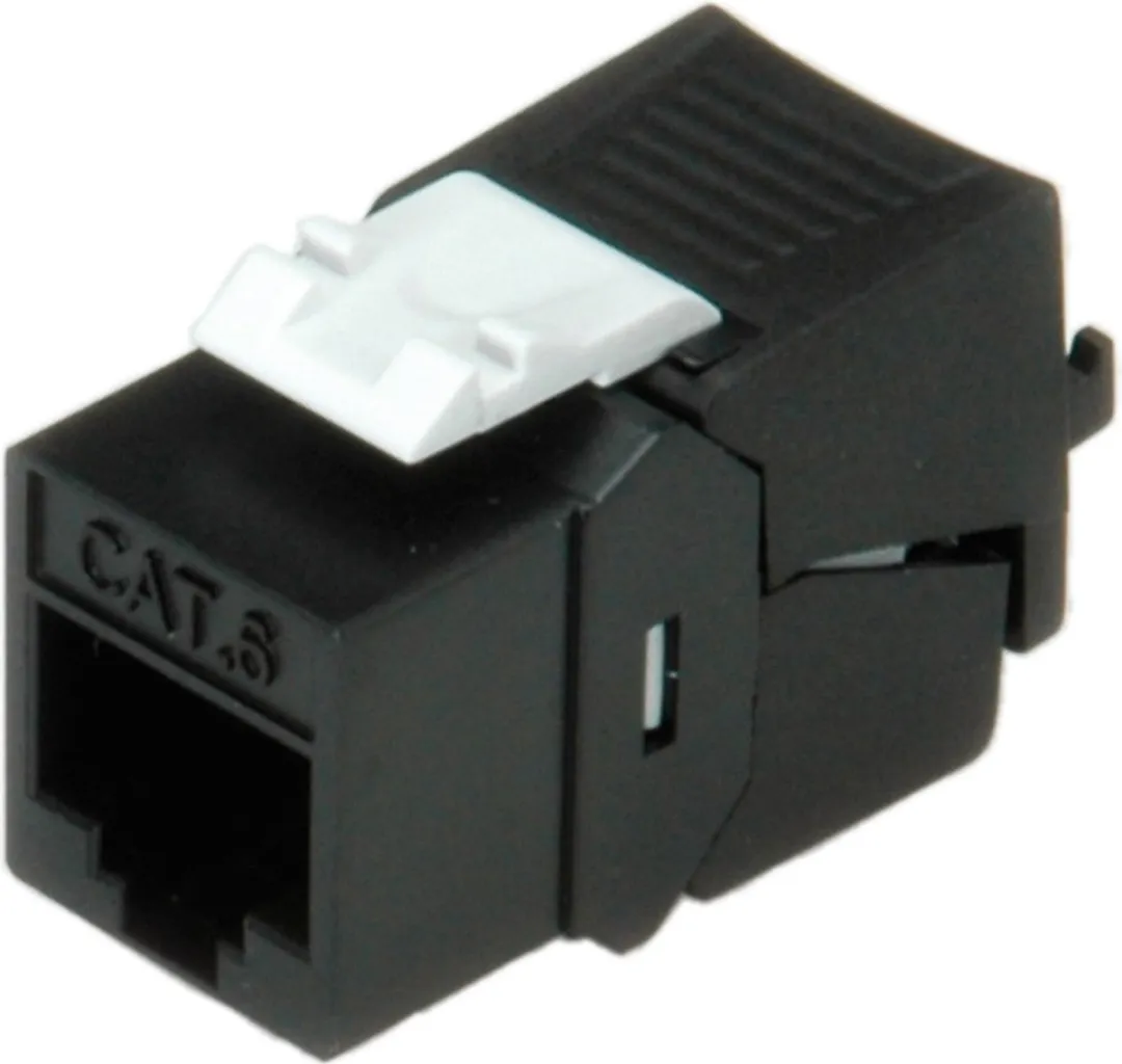 Roline Cat.6 Keystone RJ45 - gereedschapsvrij - zwart